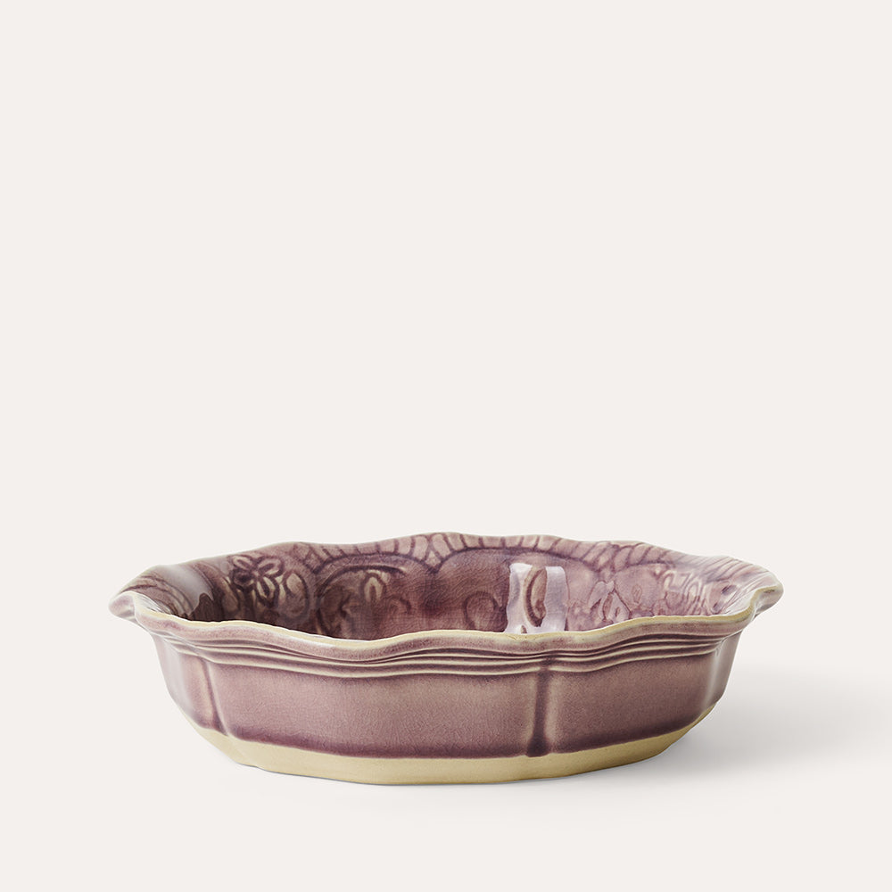 Sthal lavender small bowl, white stoneware ceramic, 17cm, made in Portugal
