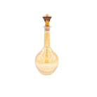 Tall hand-blown glass bottle and stopper in amber and gold, vintage water carafe