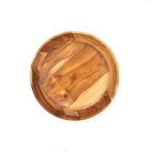 Teak salad bowl, natural wood grain, detail
