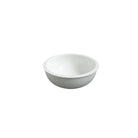 Tinge white porcelain bowls, set of 2, contrast glazed and raw rim, detail