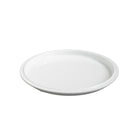 Tinge white porcelain dinner plates, set of 2, glazed and raw rim contrast, detail