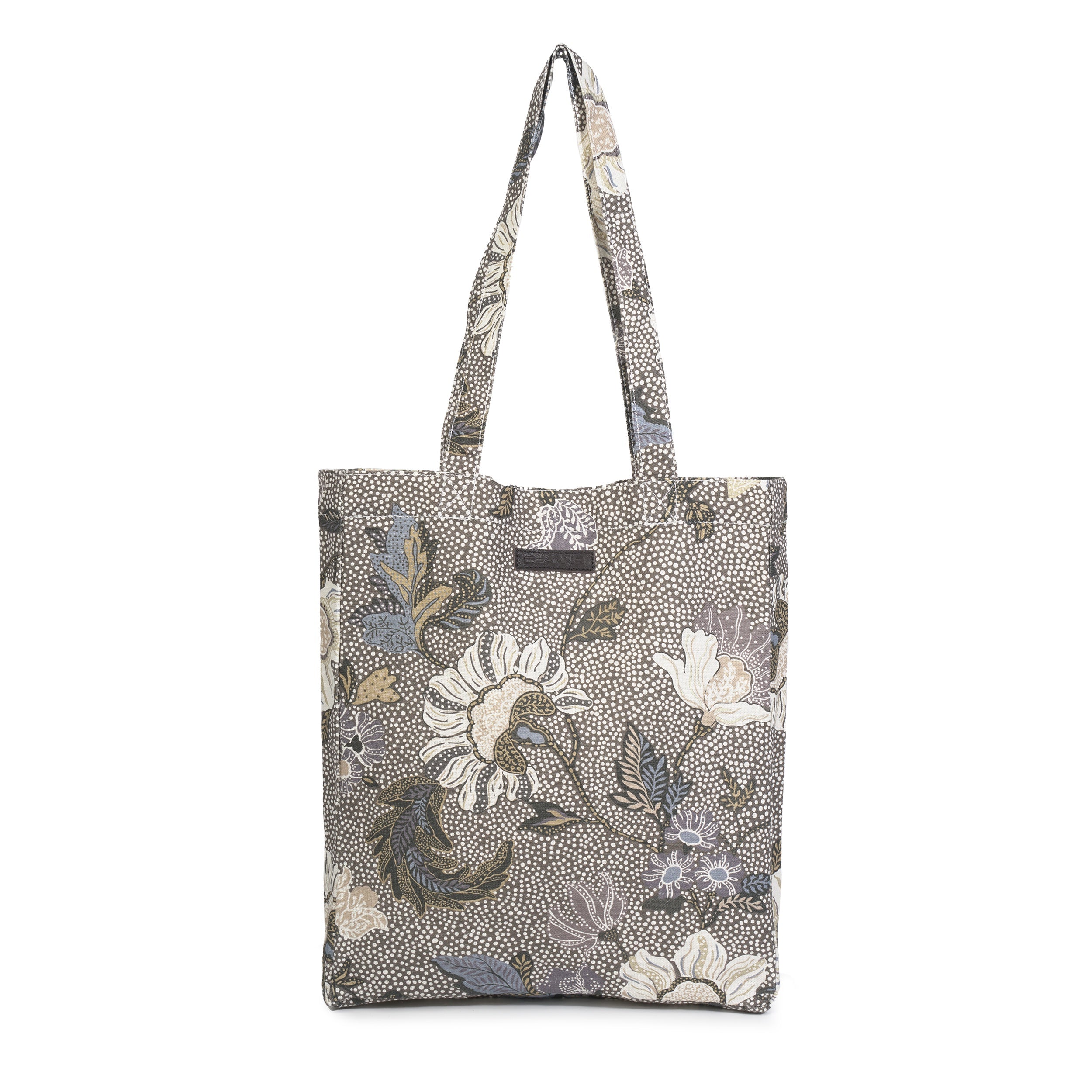 Ceannis Flower Linen tote bag in khaki with floral pattern, linen-cotton