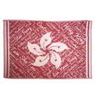 Red Hong Kong tea towel, woven cotton, styled
