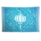 Turquoise Hong Kong themed tea towel, cotton, close view