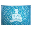 Turquoise Hong Kong themed tea towel, cotton, design detail