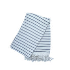 Aktif Turkish beach towel in white, flat weave cotton, 96 x 180cm