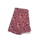 Fish design Turkish beach towel in red, flat weave cotton, 88 x 175cm