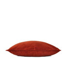 Cognac velvet cushion cover, concealed zip, detail