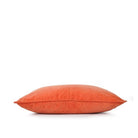 Orange velvet cushion cover, soft cotton, styled