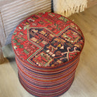 Vintage carpet pouf cover, upcycled kelim, wool, styled