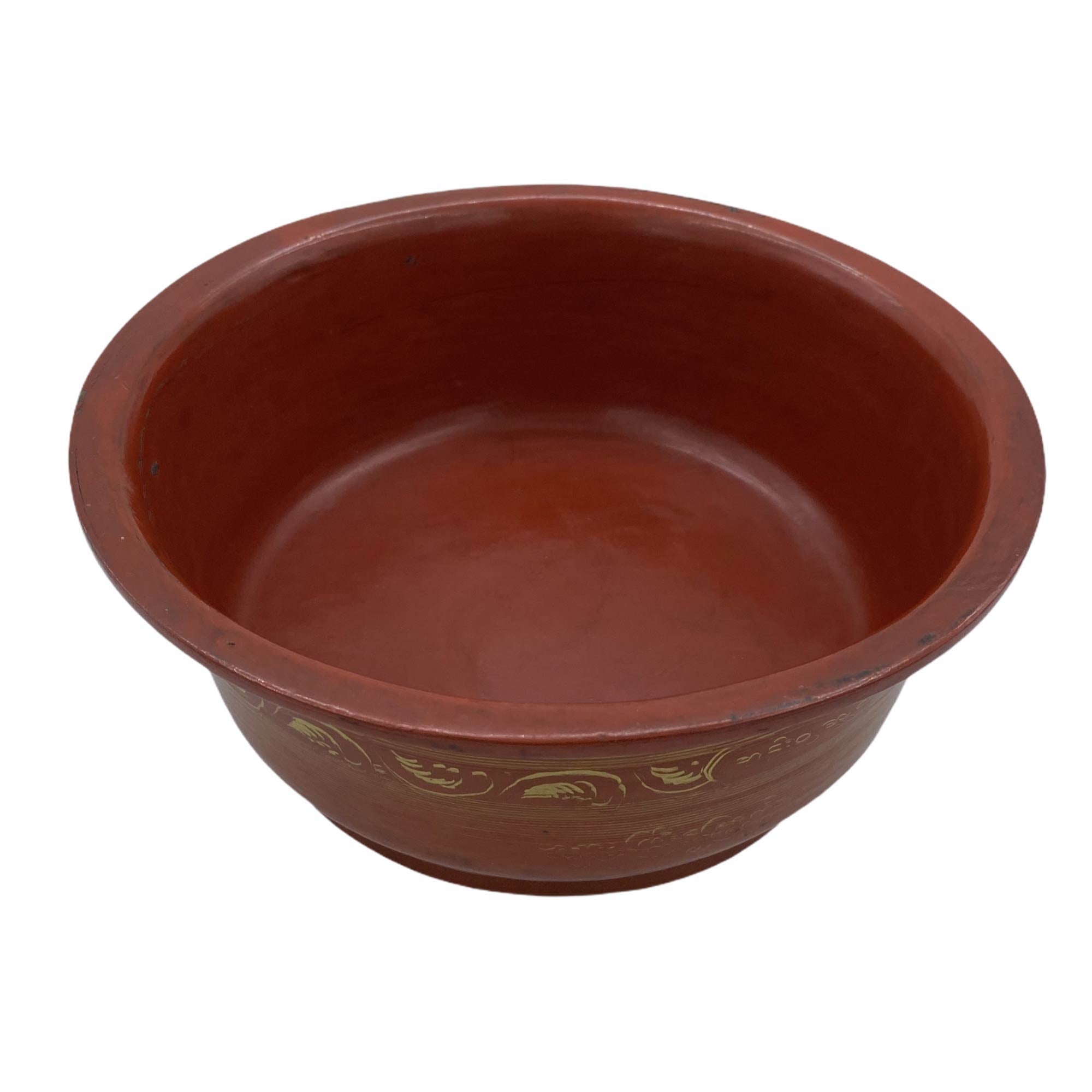 Small vintage wooden lacquer bowl, around 21cm diameter x 9cm high