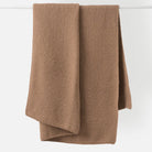 Purl knit wool throw in walnut, 100% wool, 130 x 170 cm